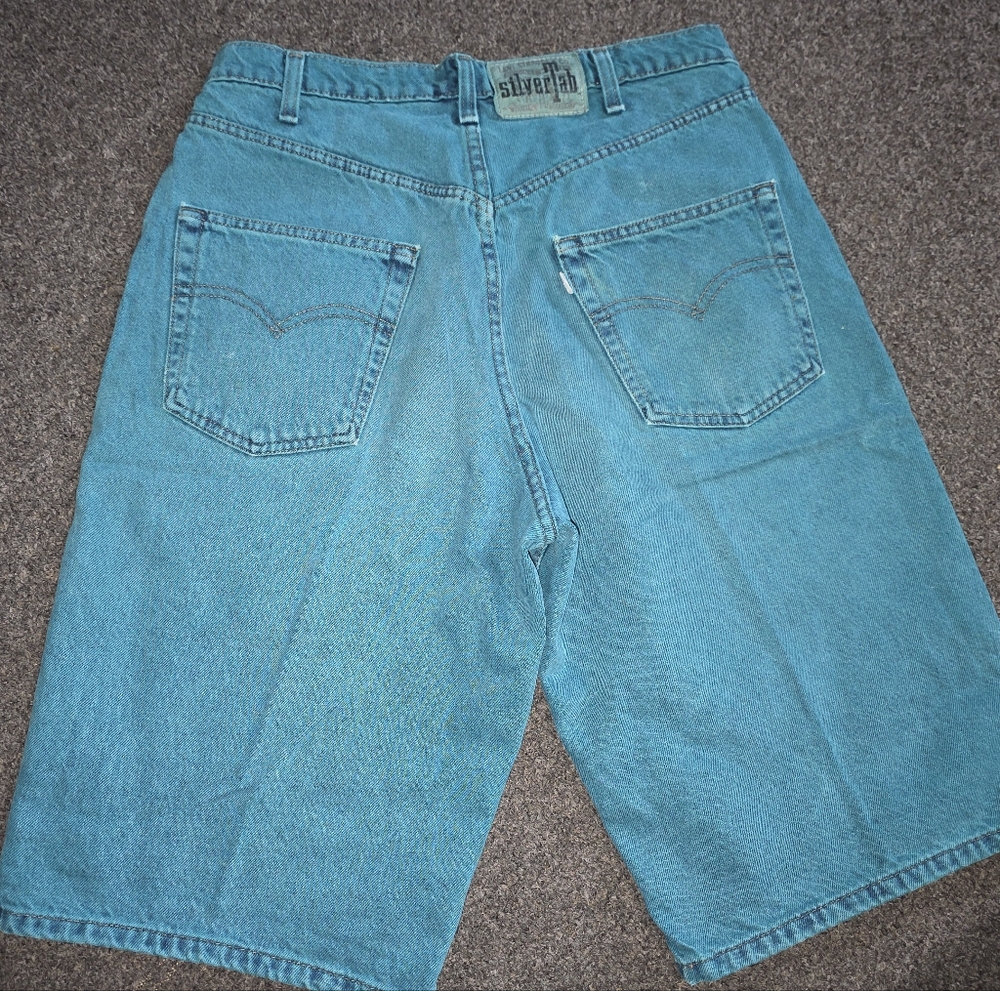 Vtg Teal Levis Denim Jorts - Picture 2 of 4